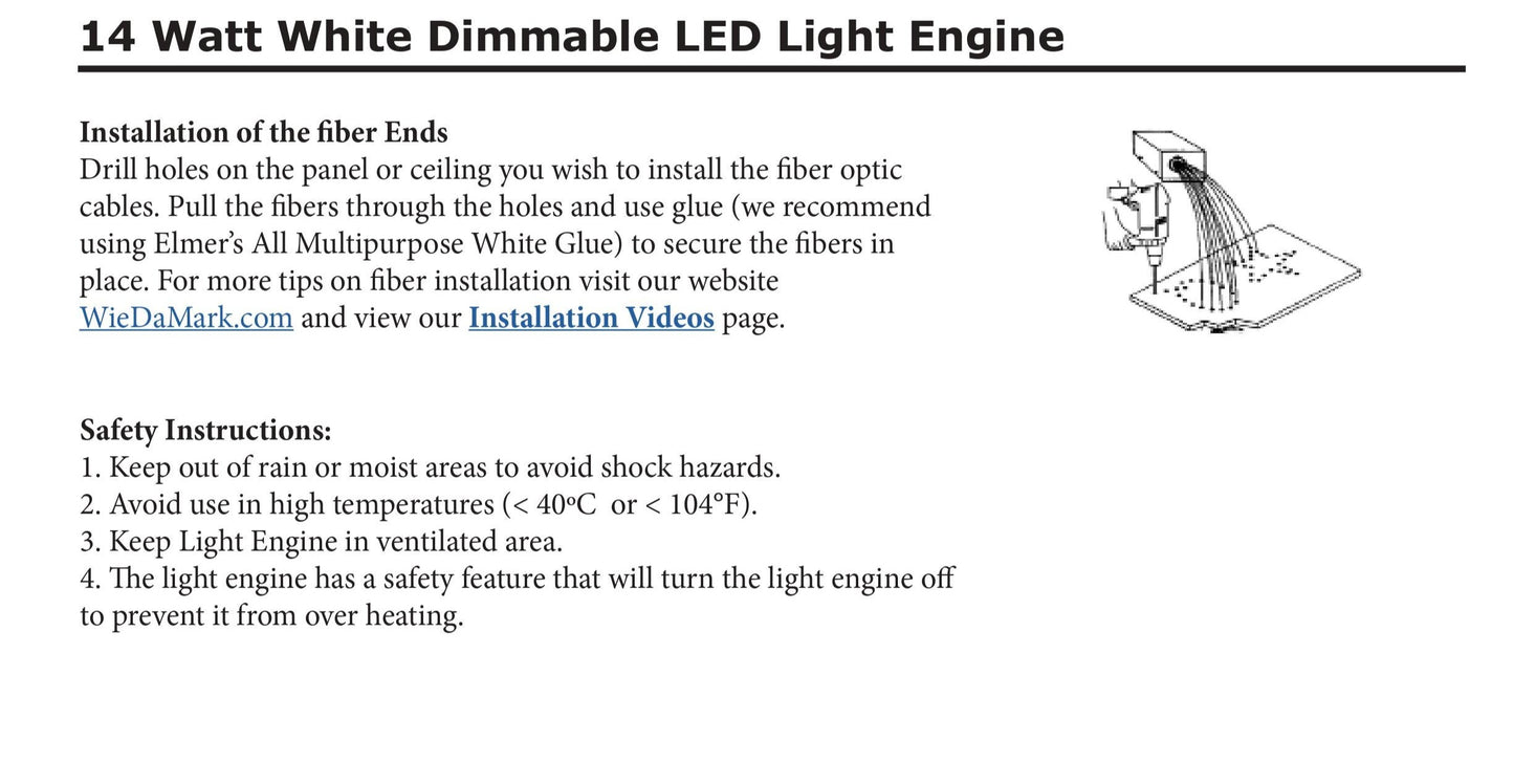 LED 14W Dual Port Dimmable White Light Fiber Optic Illuminator