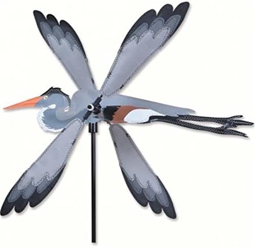 Premier Kites 20 Inch Great Blue Heron Whirligig Wind Spinner - Part Number 21893