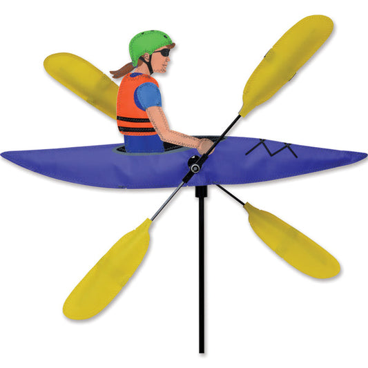 Premier Kites 20 Inch Lady Kayaker Whirligig Wind Spinner (Part Number 21924) - Charming and Durable Outdoor Decoration