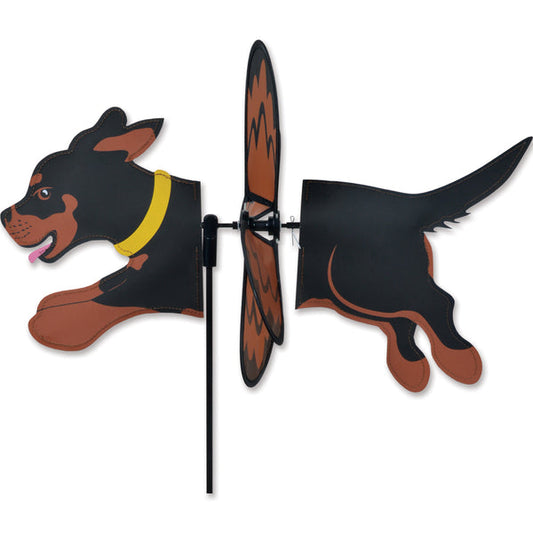 Premier Kites 18 Inch Brown and Black Rottweiler Dog Petite Wind Spinner Part Number 24942