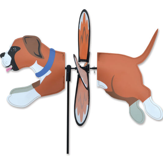 Premier Kites 18 Inch Brown and White Boxer Dog Petite Wind Spinner Part Number 24945