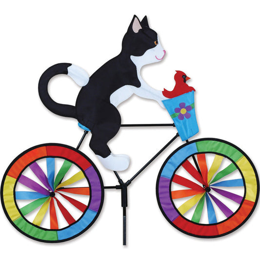 Premier Kites 30 Inch Black and White Tuxedo Cat Bicycle Wind Spinner - Part Number 26714