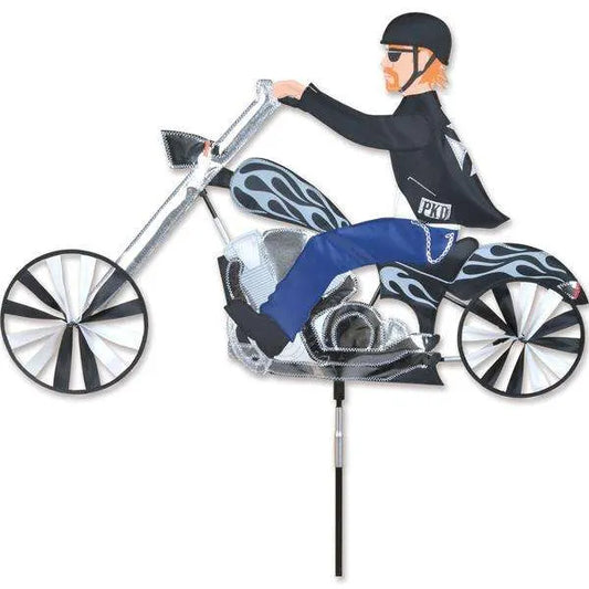 Premier Kites 37 Inch Man Riding Chopper Motorcycle Wind Spinner Part Number 26911