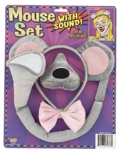Forum Novelties Mouse Mask and Ears Set with Sound Effects