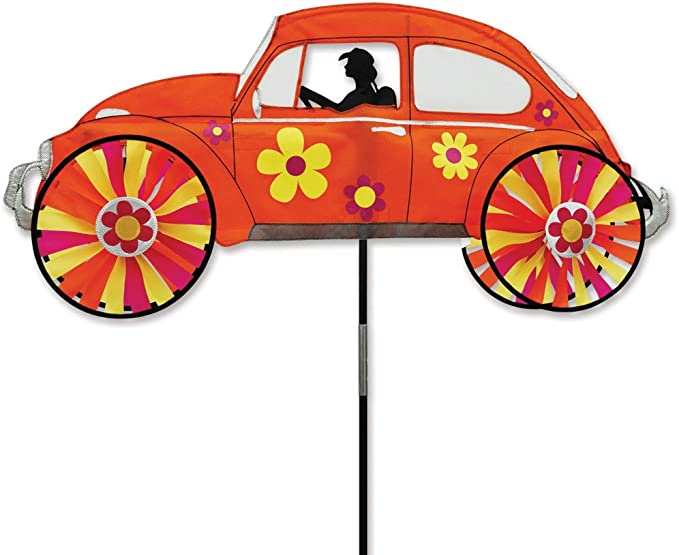 Premier Kites 38 inch Orange Hippie Mobile VW Bug Car Wind Spinner - Part Number 25973