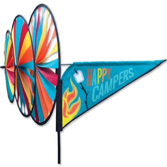 Premier Kites 33 Inch Happy Campers Triple Wind Spinner (Part Number 22173) - Bring the Great Outdoors Home