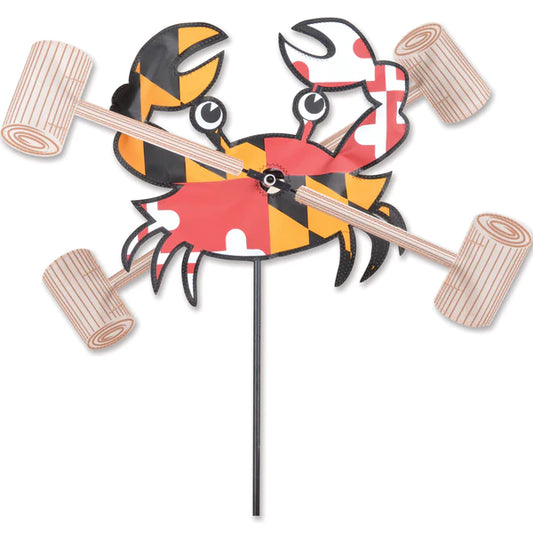 Premier Kites 12 Inch Maryland Crab Whirlygig Wind Spinner (Part Number 24007) - Coastal Charm for Your Outdoor Space